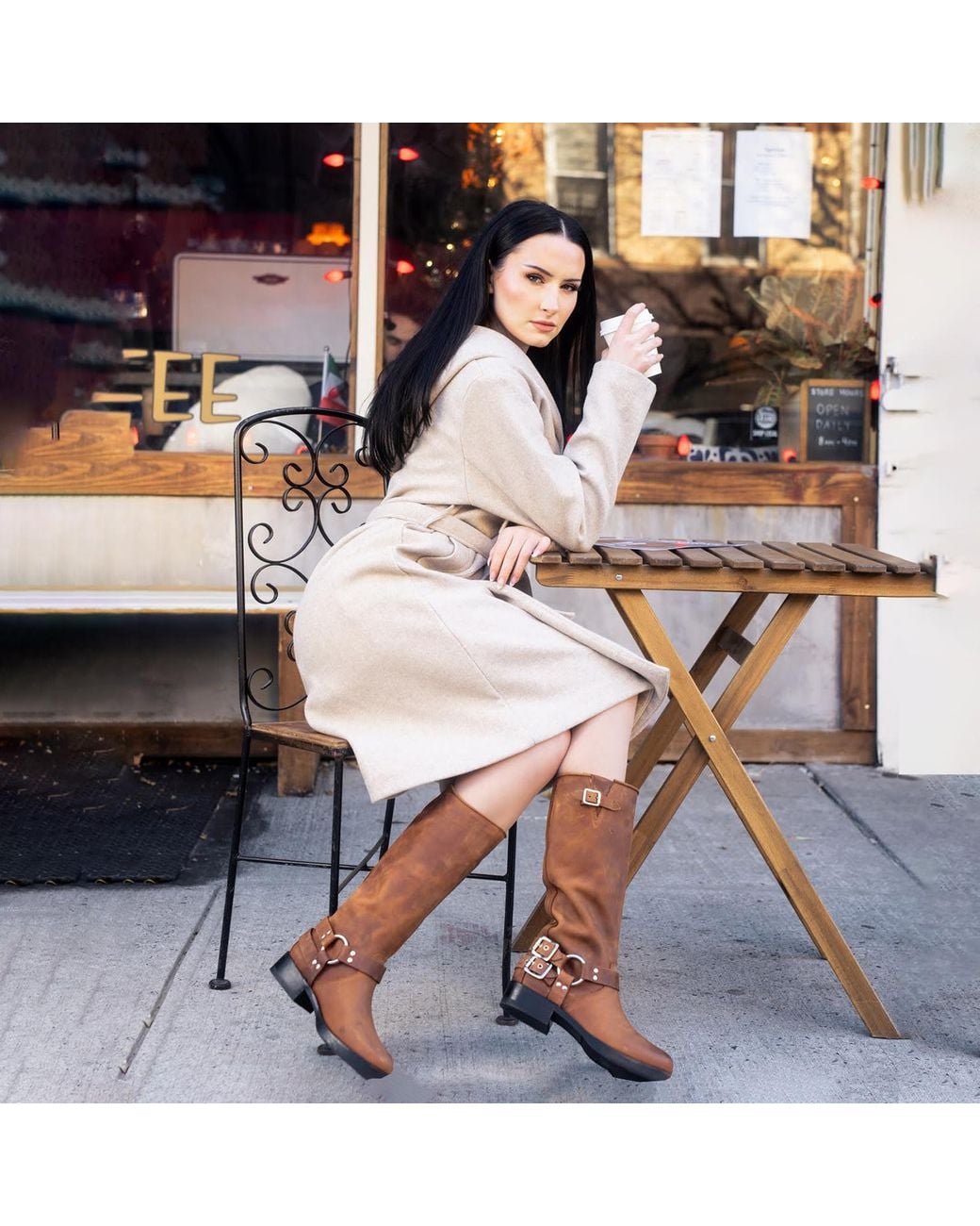 Urbnkicks Brown Tall Biker Distressed Boots