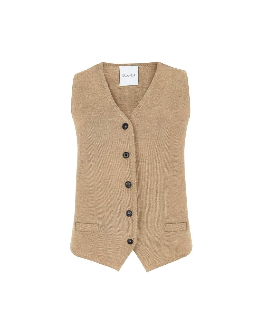 SALANIDA Natural Neutrals Galante Knitted 100% Merino Waistcoat