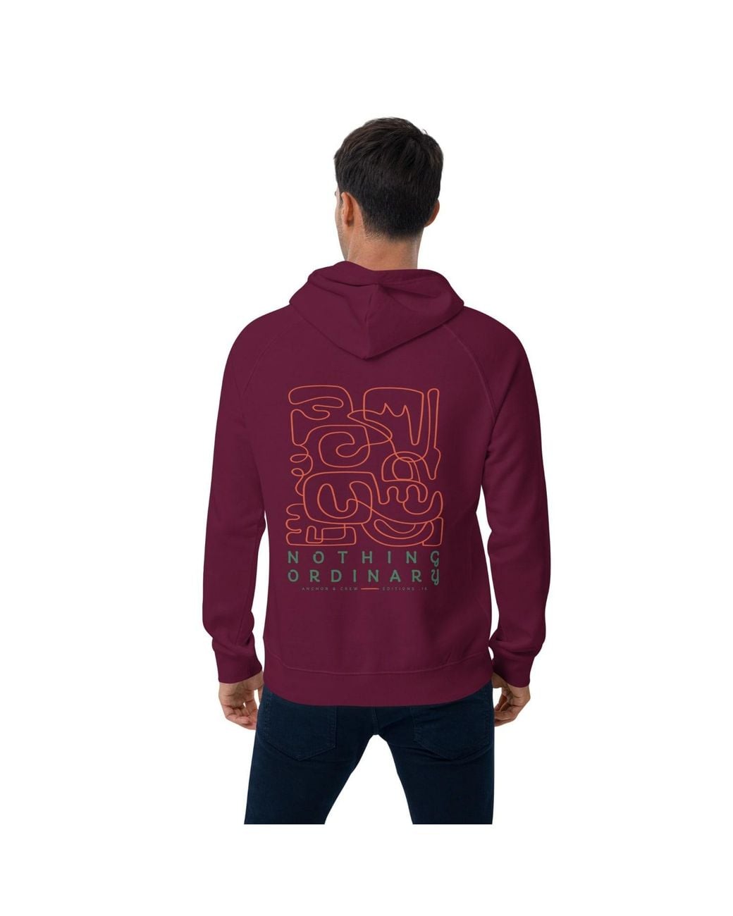 Anchor and Crew Purple Burgundy Sixteen Nothing Ordinary Editions Organic Cotton Hoodie for men