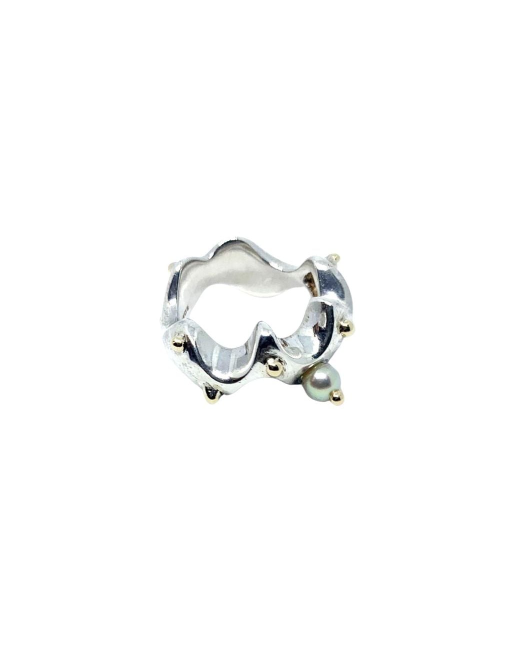 Tg-Jewellery by Tamara Gervasio Metallic Sea Slug Ring – Sterling With Pearl