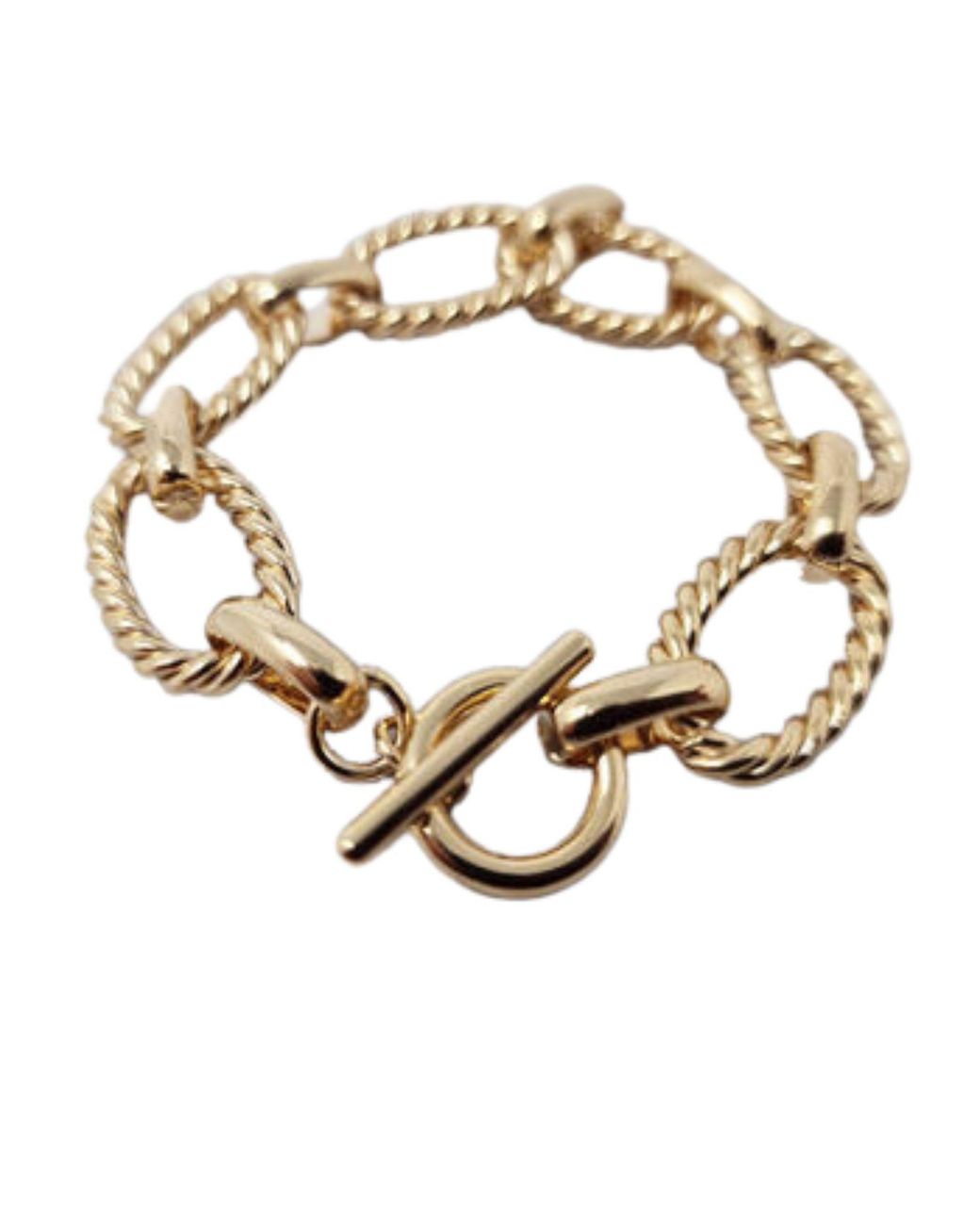 Sophelia Metallic Vermeil Textured Paperclip Link Bracelet