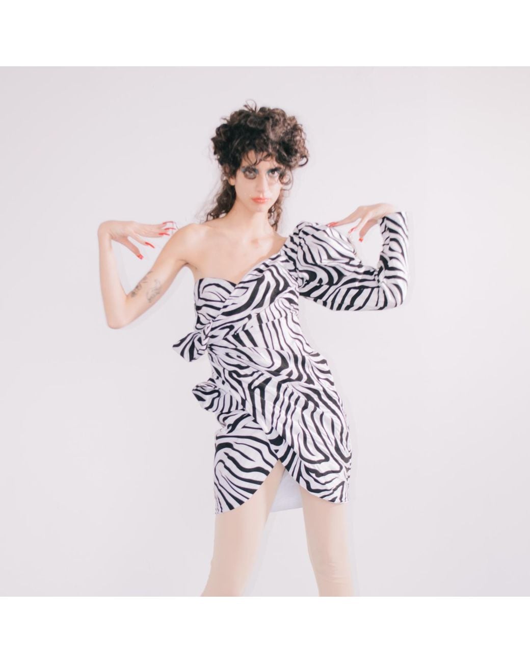 Paloma Lira White Zebra Extravaganza Dress