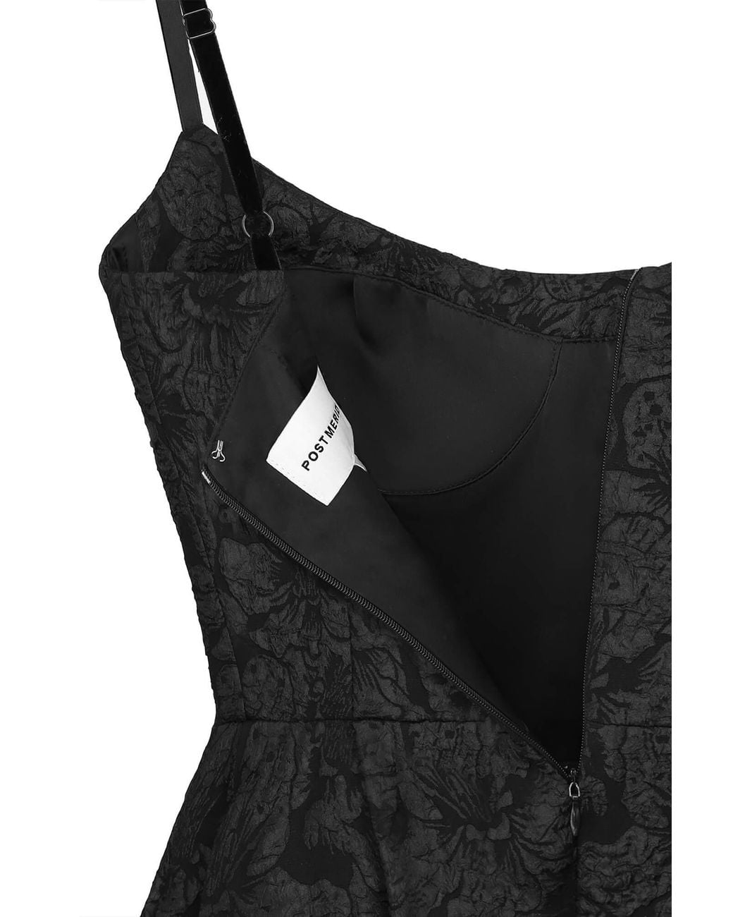 POST MERIDIEM Black Jacquard Fitted Corset Bustier Dress