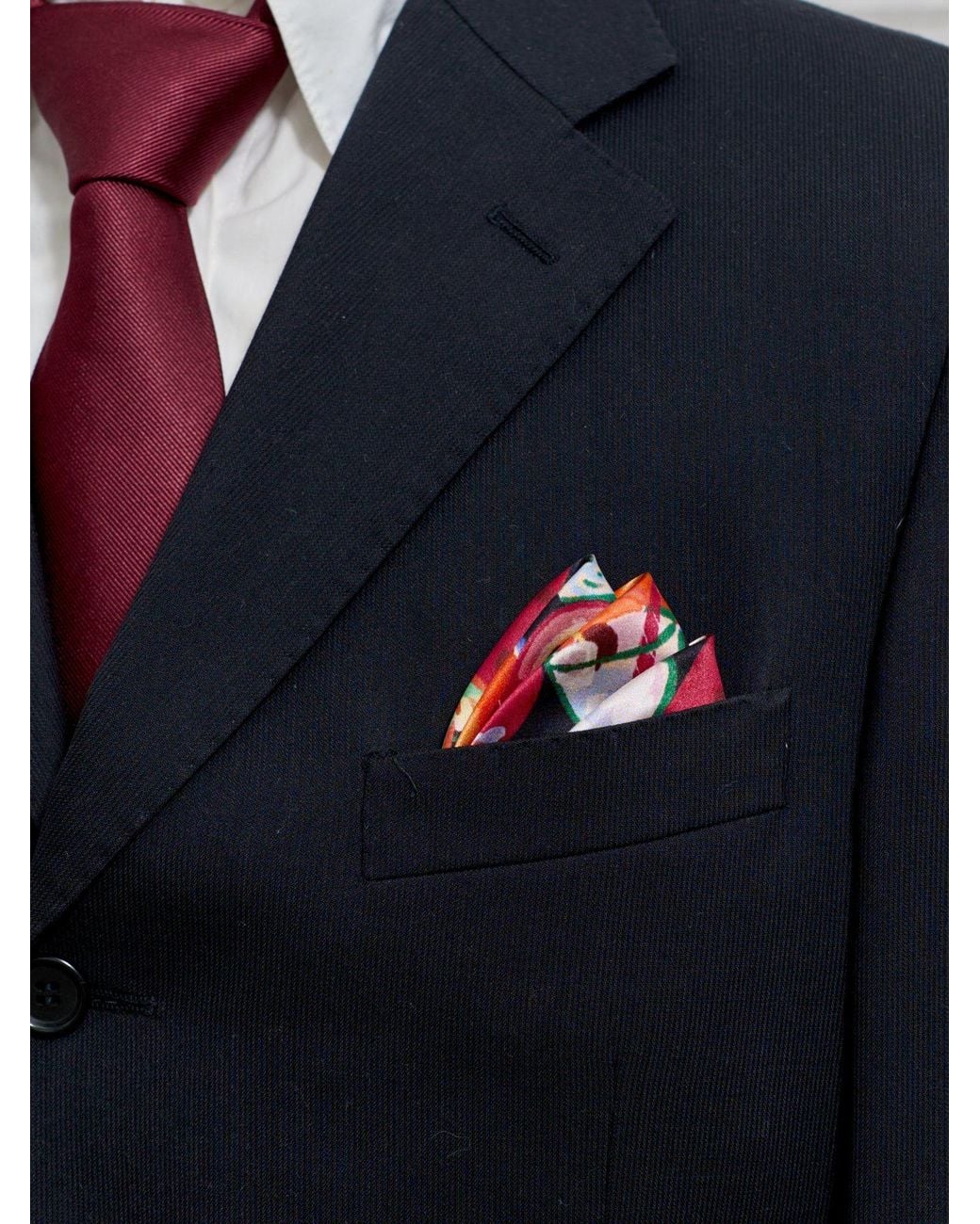 Lost Pattern Blue Party Time Silk Pocket Square for men