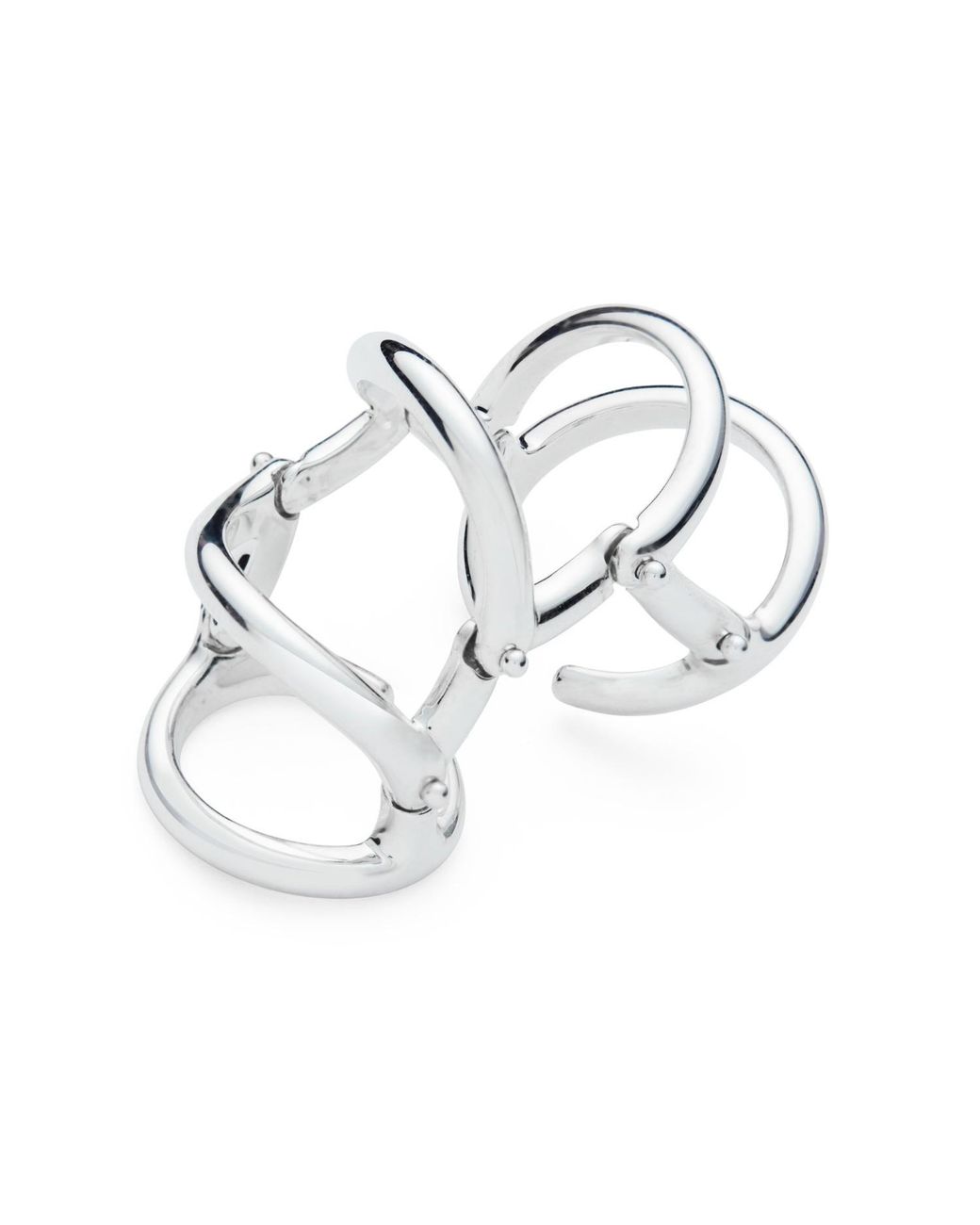 Lucy Quartermaine Metallic Drop Armour Ring With Double Hinge