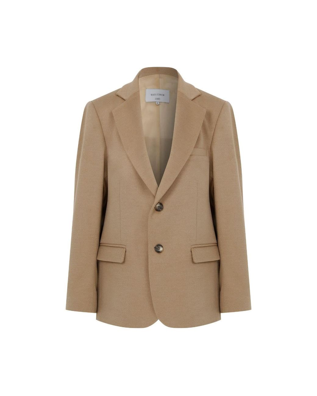 NAZLI CEREN Brown Boxy Wool Blazer