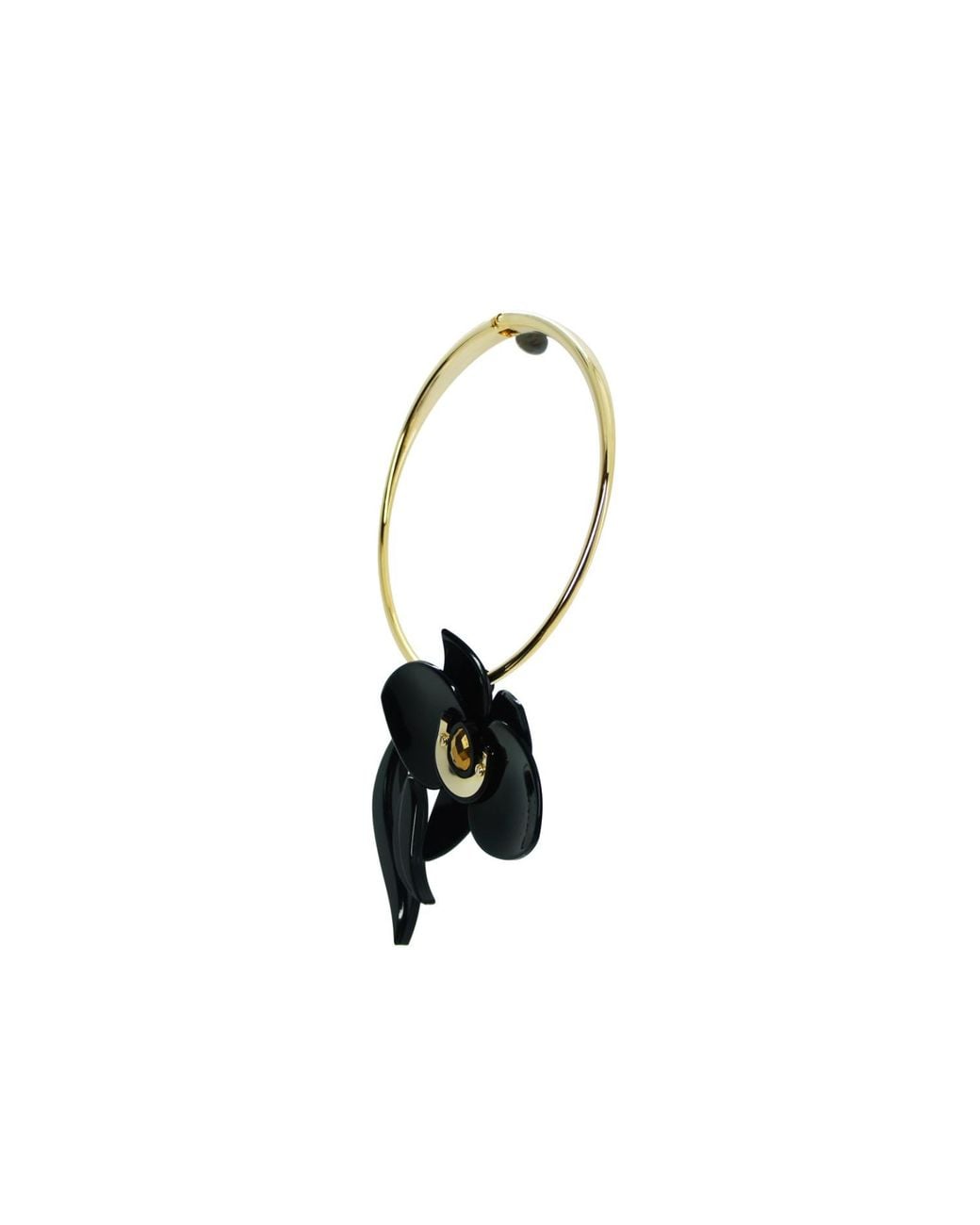 Gissa Bicalho Black Acrylic Handmade Necklace Orchid Deco