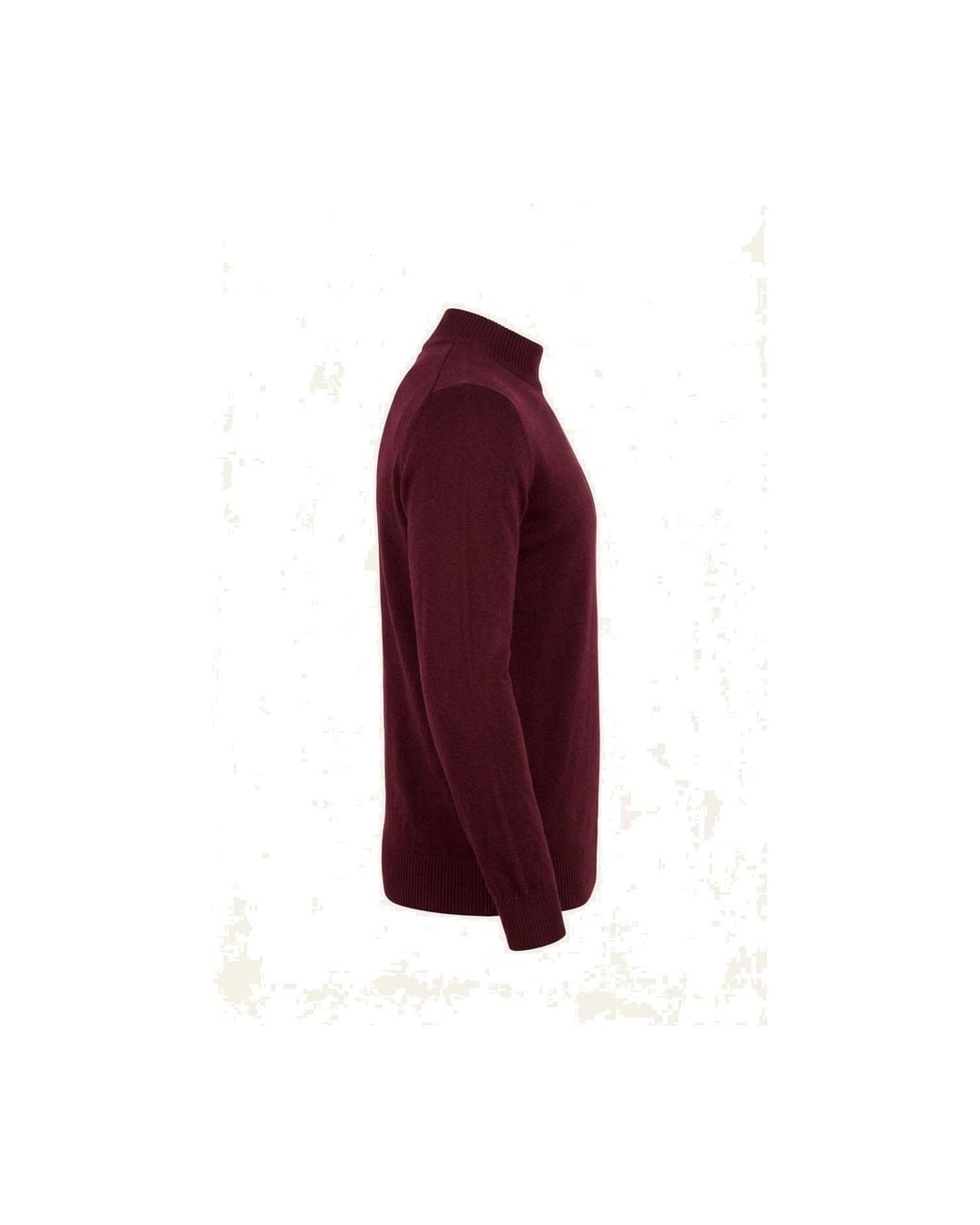 Ron Tomson Purple Mock Neck Relaxed Sweater for men