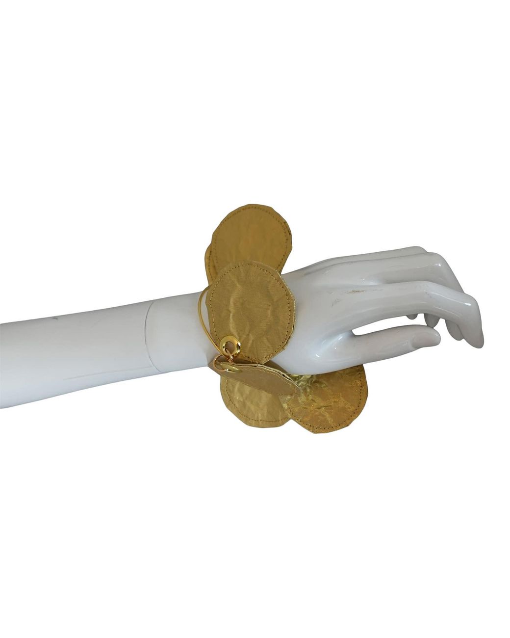 Romer Millinery Metallic Silk Coin Bracelet