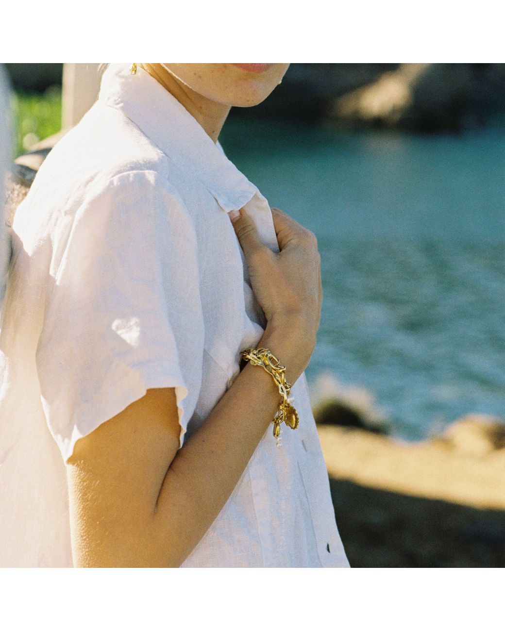 Sccollection Metallic Lola & Pearl Cheetah Charm Bracelet