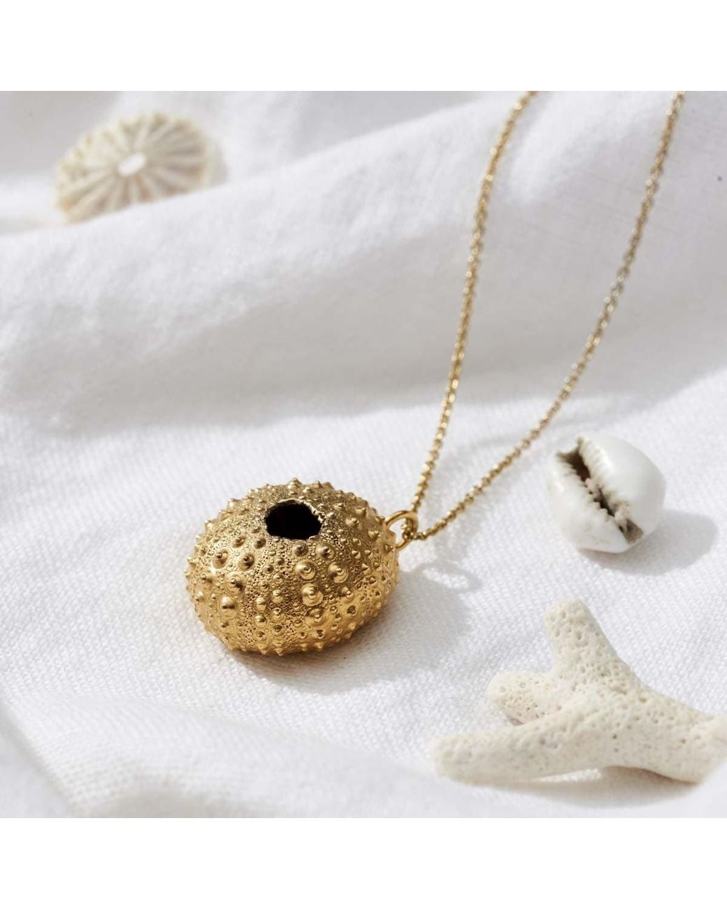 Posh Totty Designs Metallic Sea Urchin Necklace for men