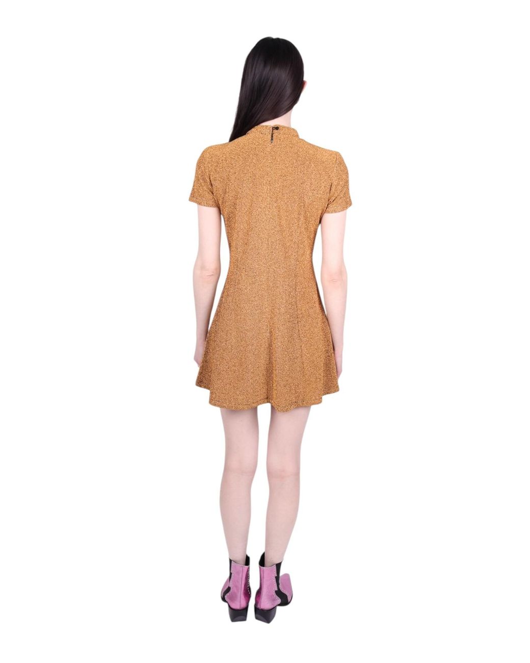 Any Old Iron Metallic Shiny Short Mini Dress