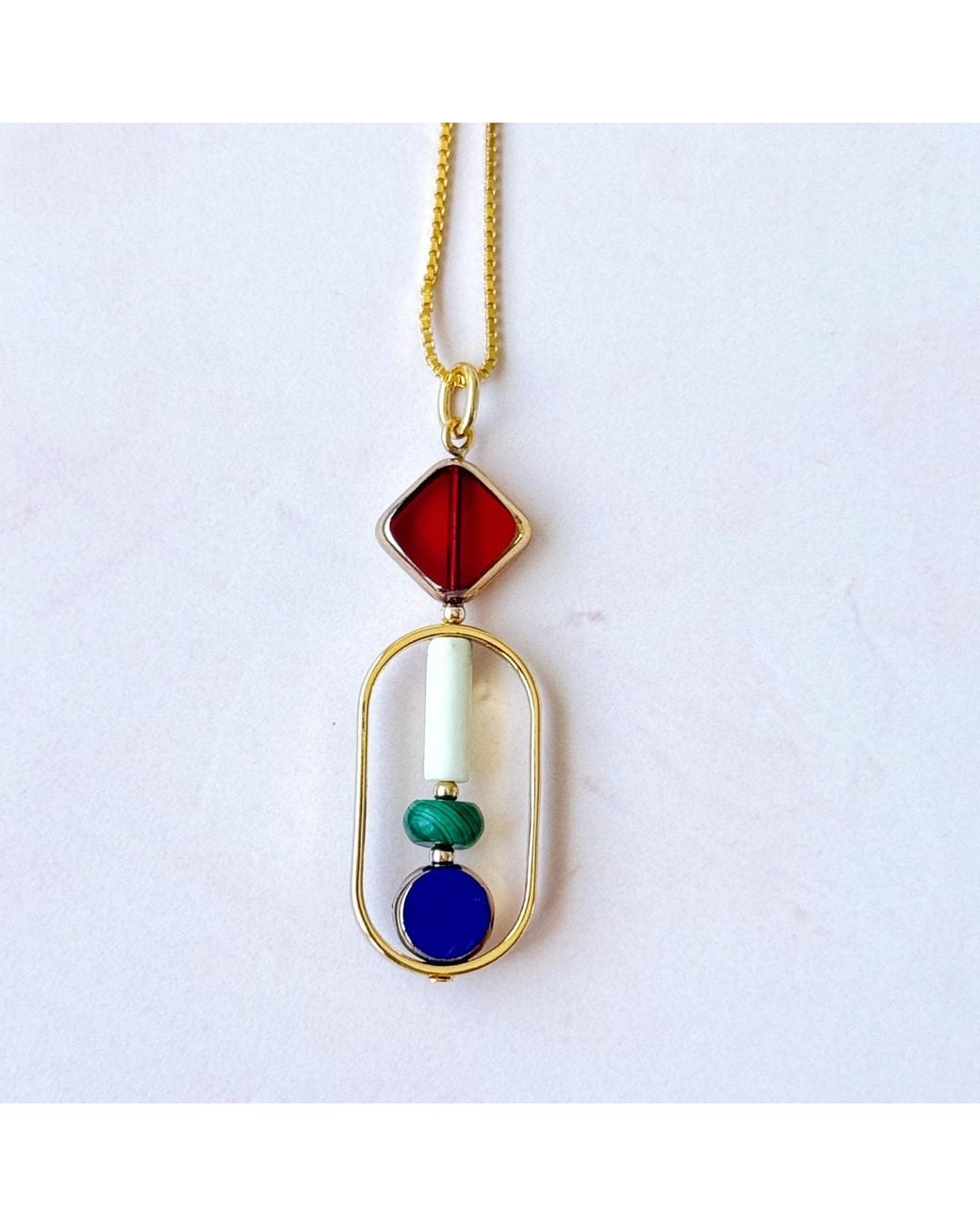 Aracheli Studio Multicolor Art X Malachite Necklace