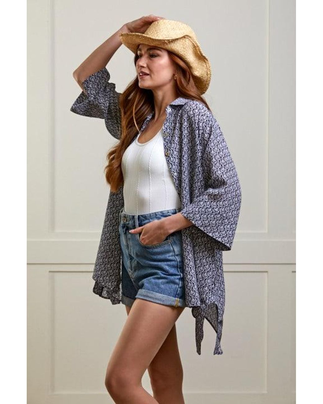 Guinea London Gray Pure Silk Summer Top