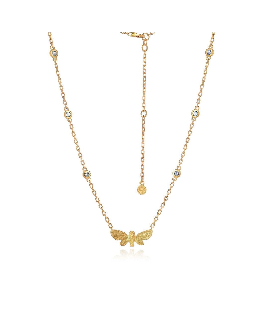 Moon London Metallic Joy Butterfly Gemstone Necklace
