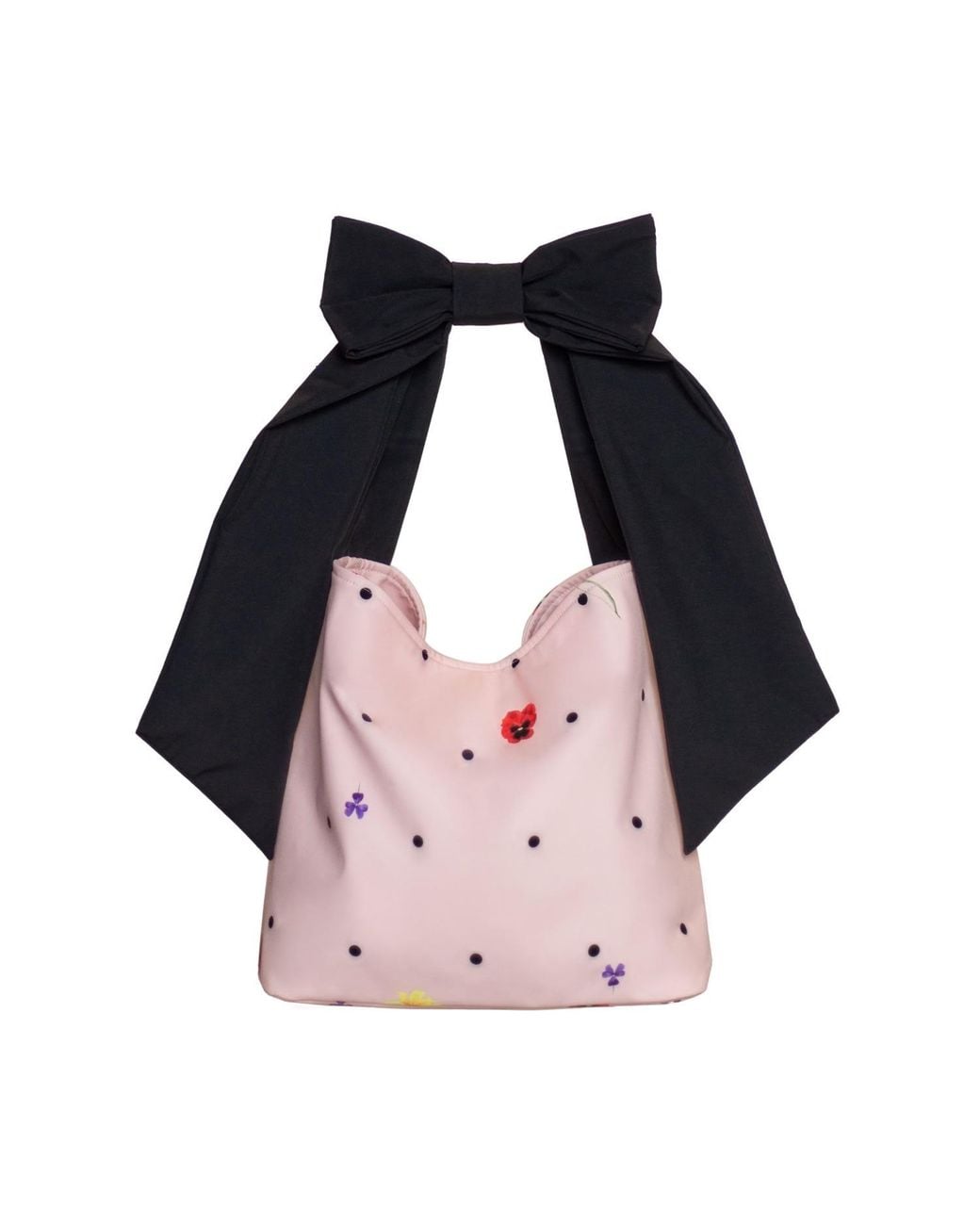 RainSisters Black Blossom Bow Tote Bag