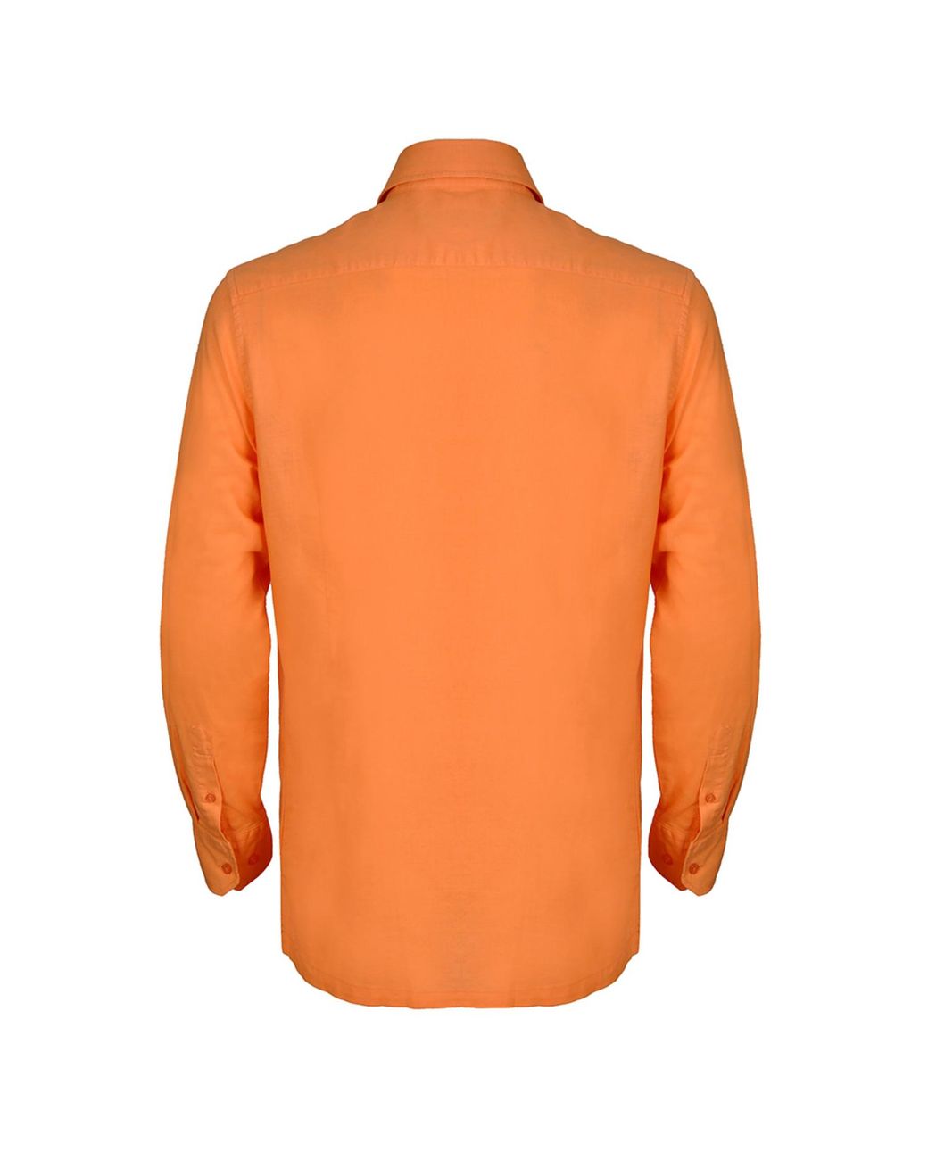 DAVID WEJ Orange Hugo Linen Front Pocket Shirt for men
