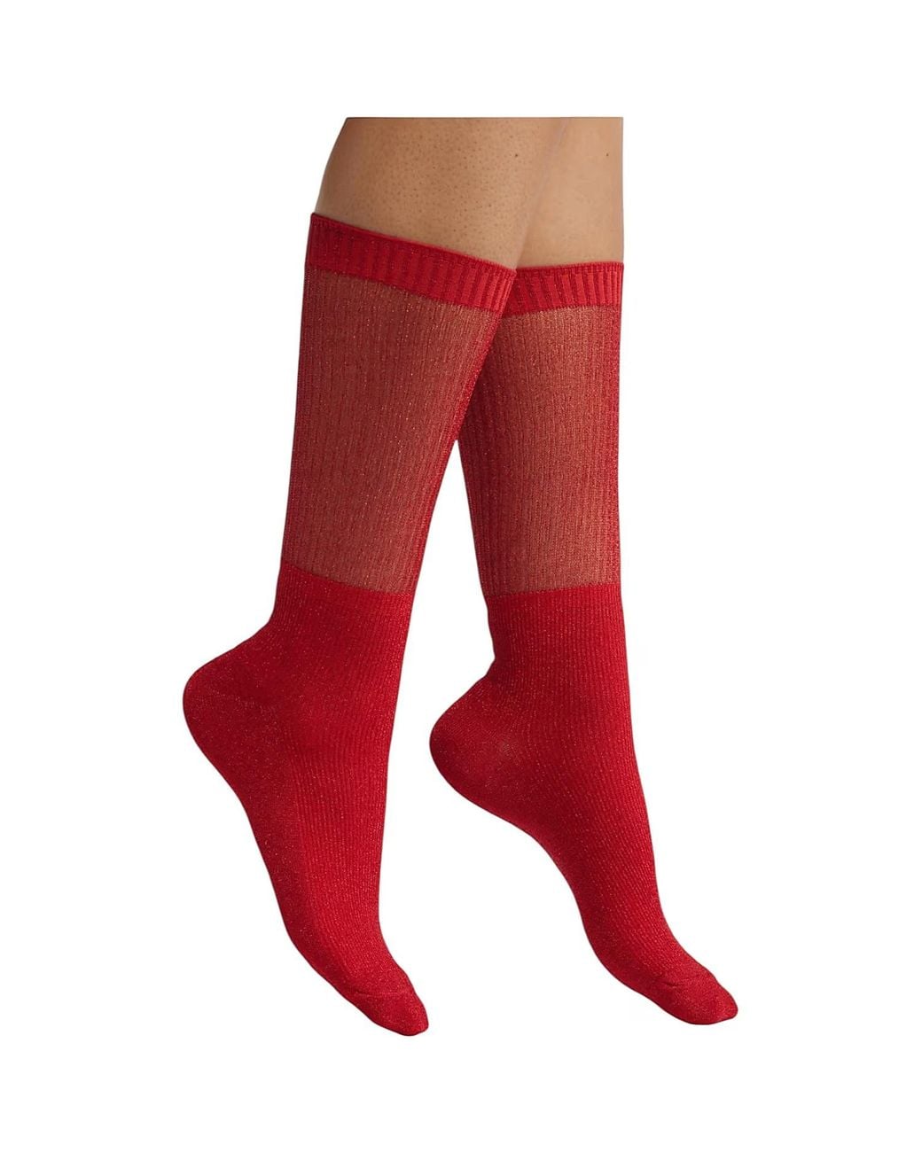 HIGH HEEL JUNGLE by KATHRYN EISMAN Red Glitter Dance Socks