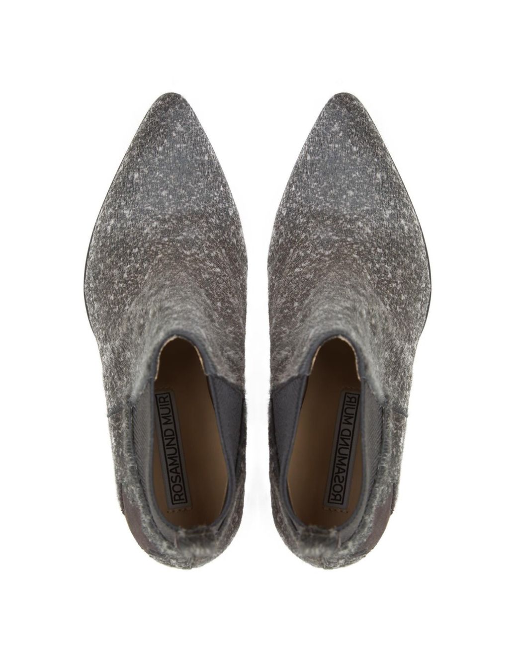 Rosamund Muir London Gray Felixa Speckled Calf Hair With Star Ankle Boots