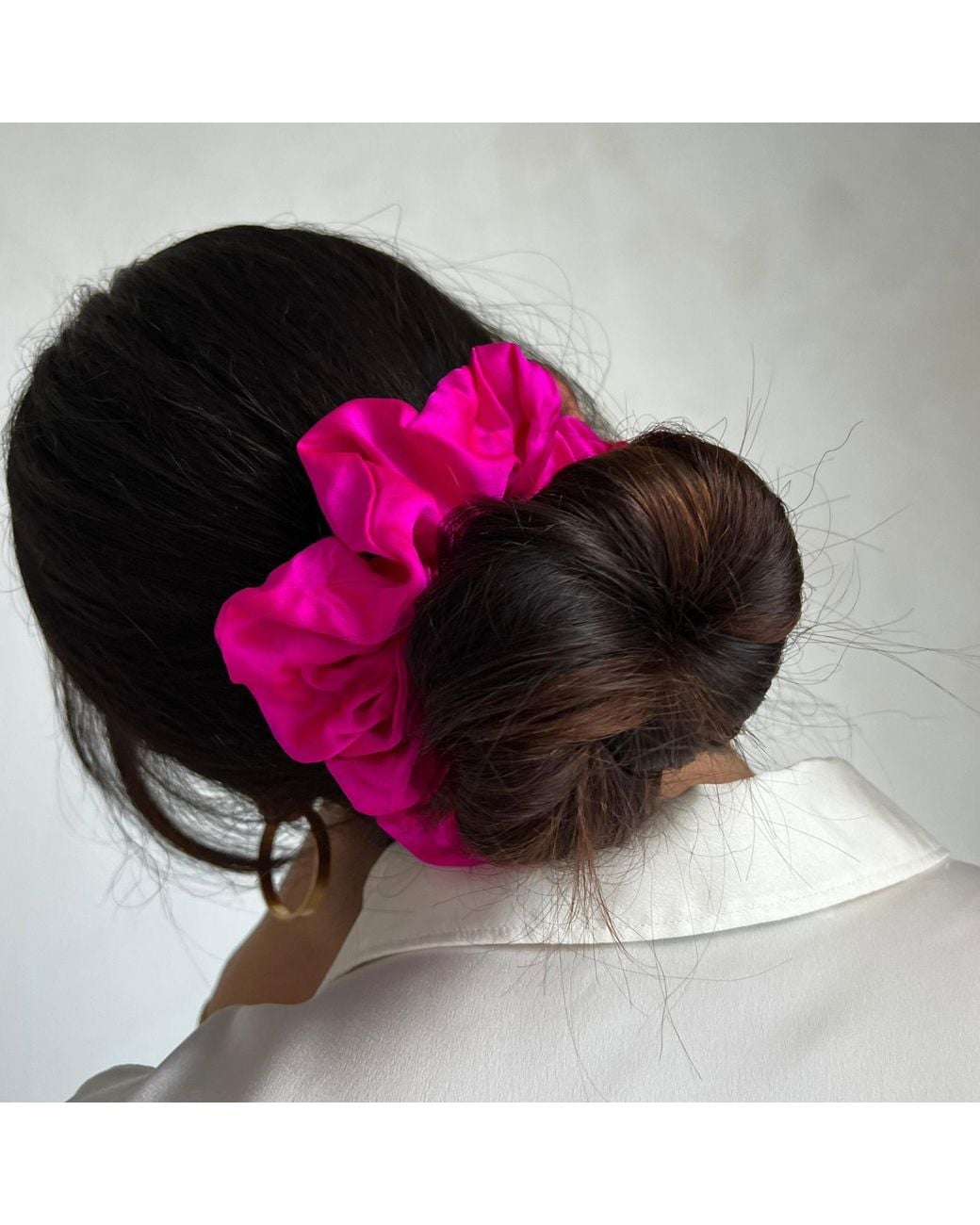 Sylk Black Silk Scrunchie