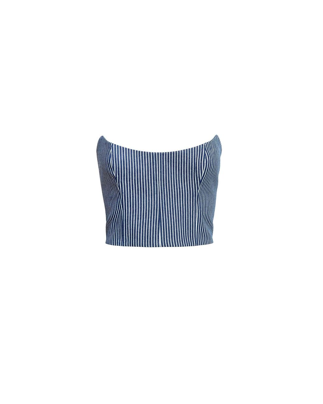 Audrey Vallens Blue Denim Affair Stripe Corset