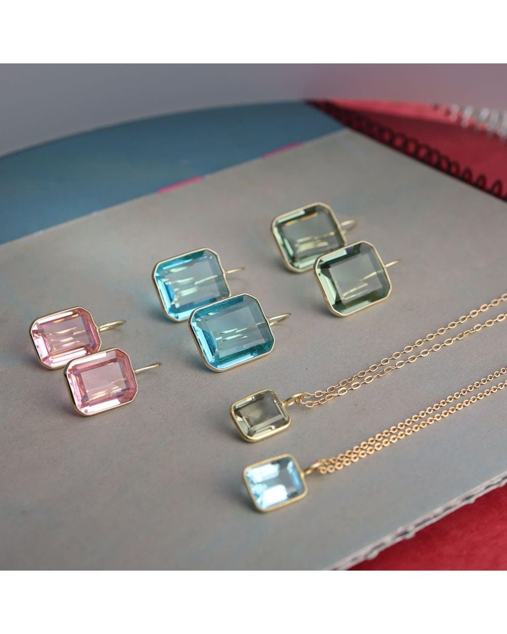 Hye Jane Jewelry Blue Large Gemma Quartz Earrings