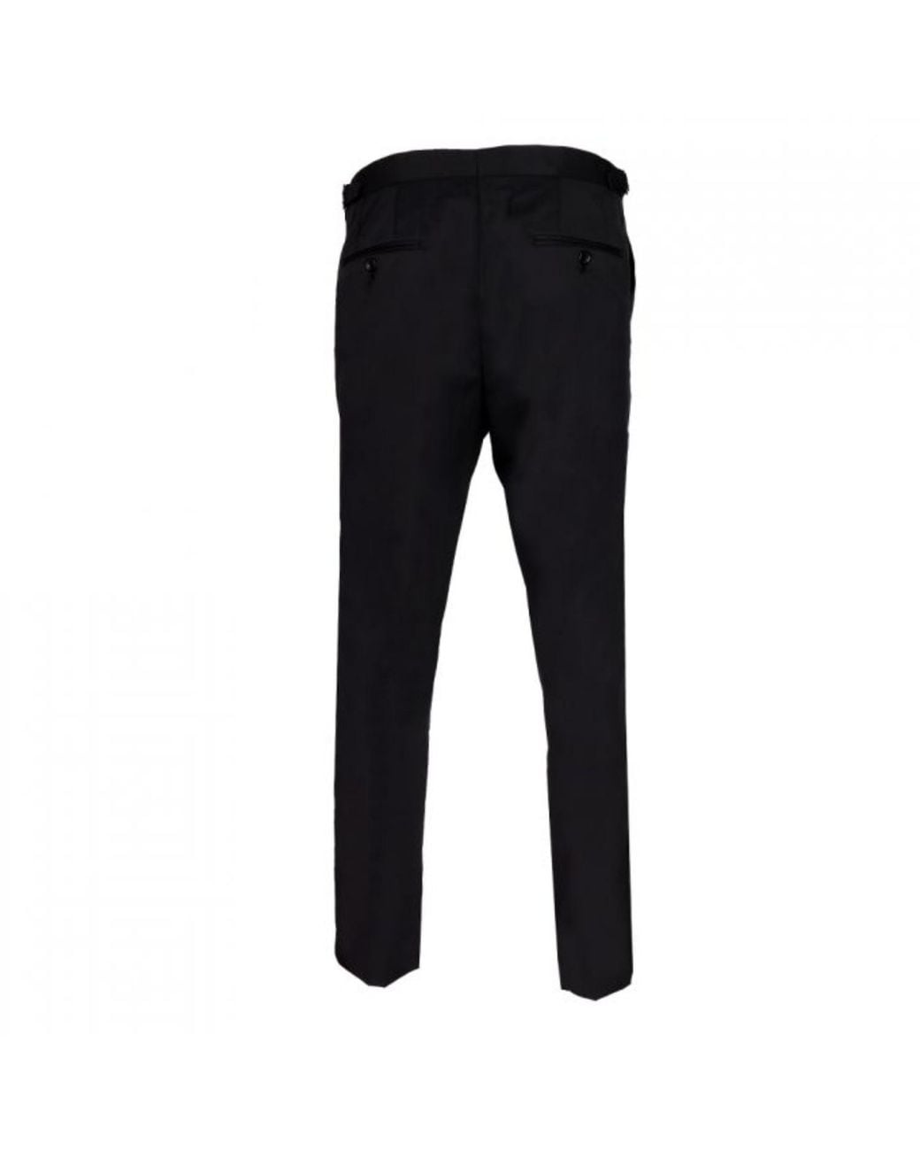 DAVID WEJ Black Aldo Plain Dress Trousers With Side Adjusters – for men