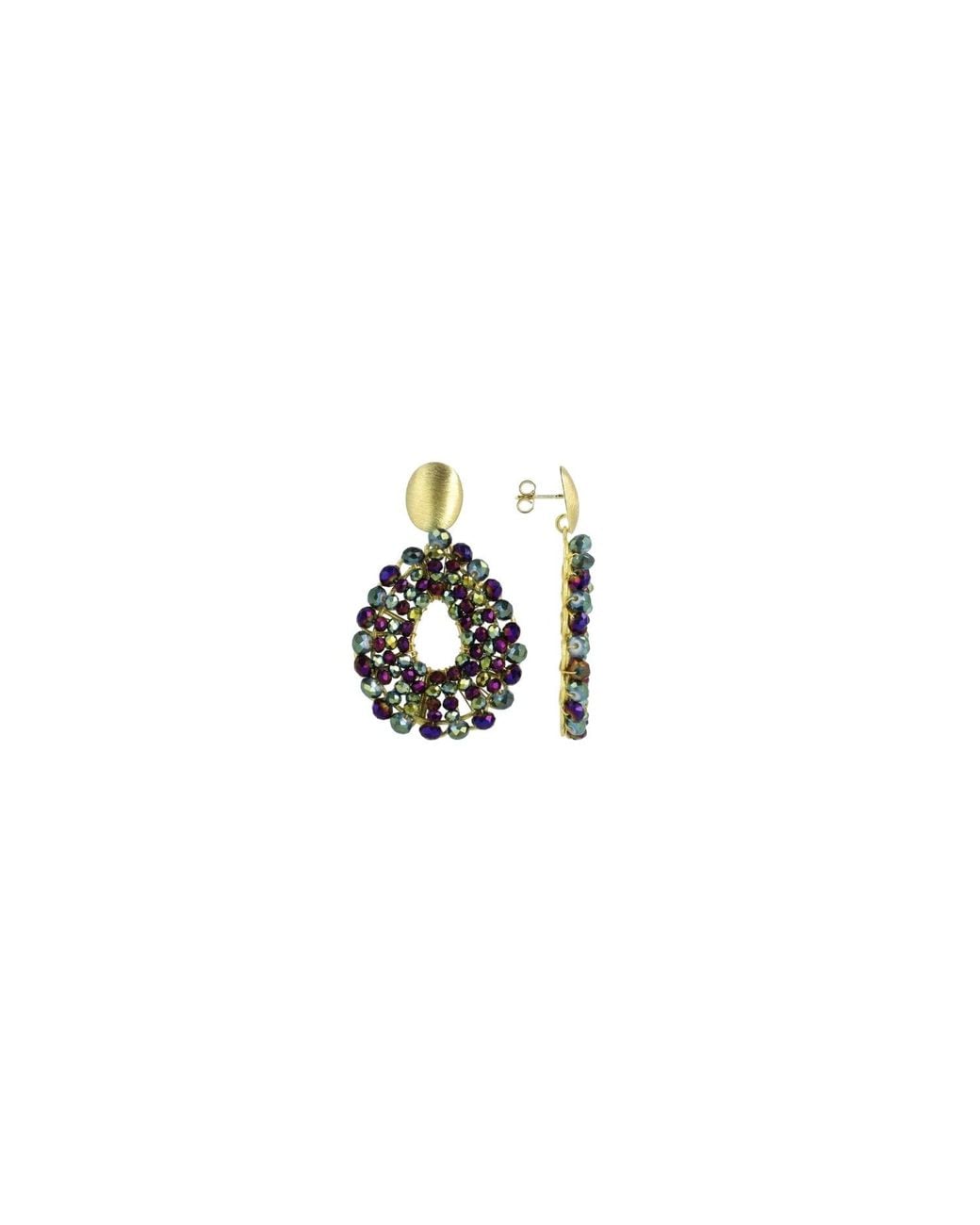 LOTT.gioielli White Metallic Earrings Babs Open Drop S