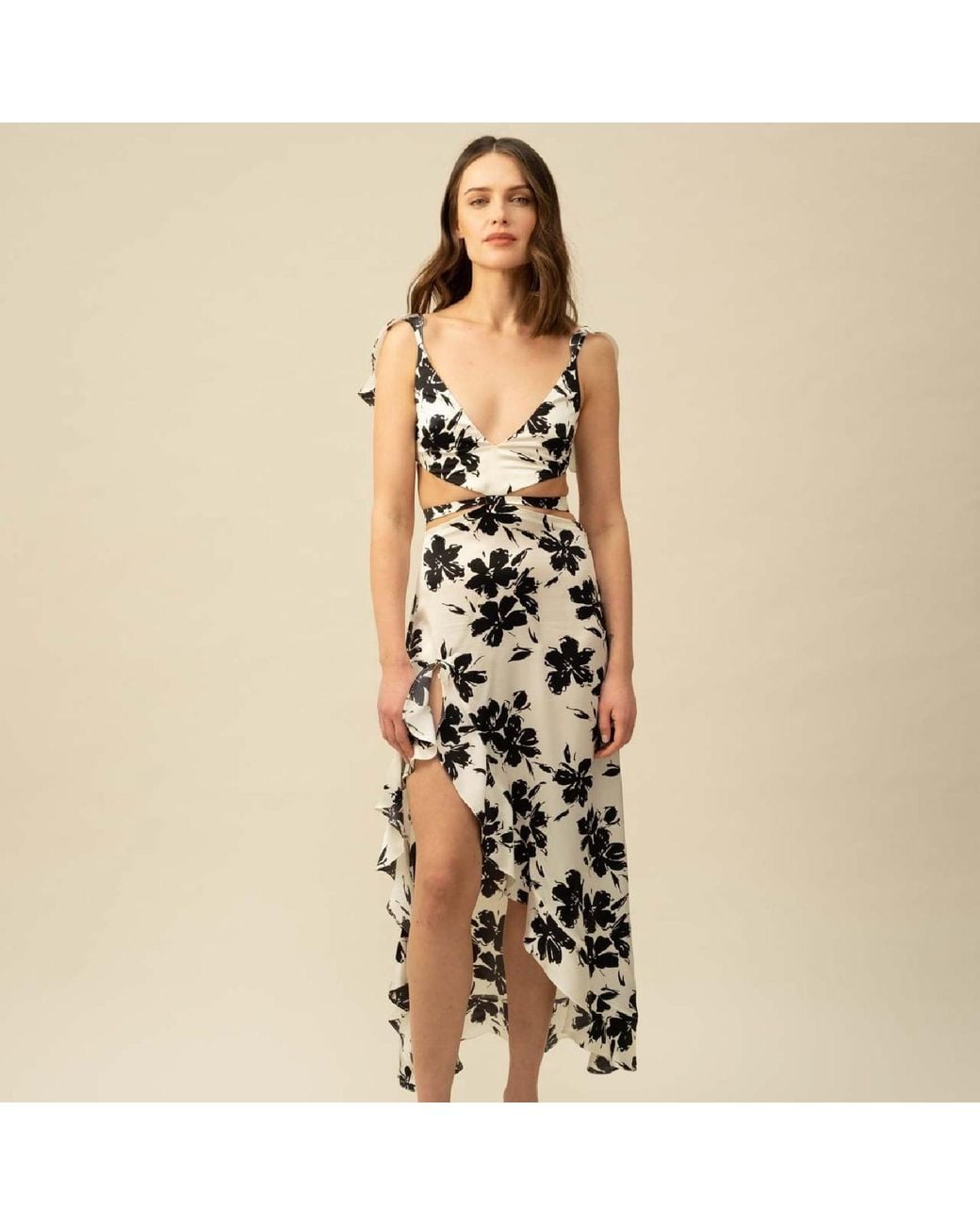 Anse Victorin White Angelina Silk Dress