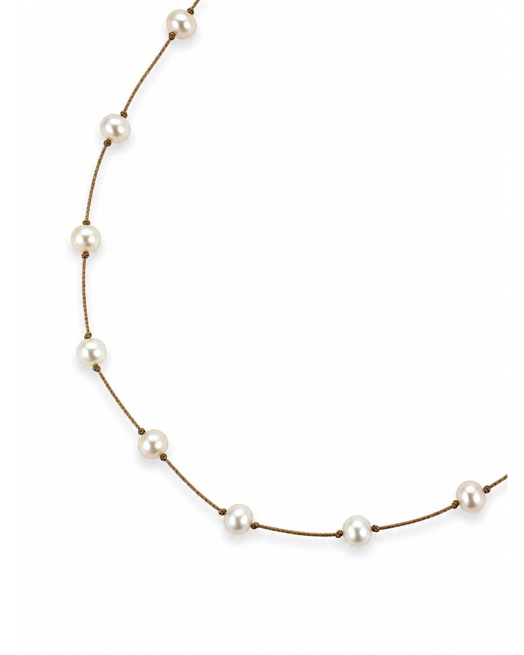 Lalinde Metallic Neutrals Floating Pearl Choker