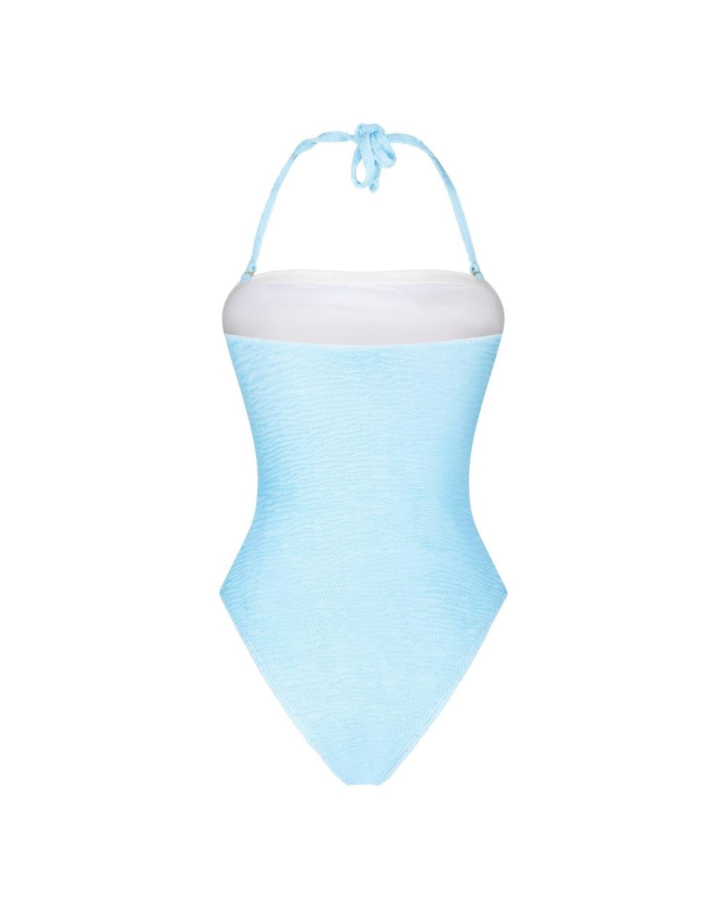 Maison Tangerine Blue Marbella Aqua Crinkle Swimsuit