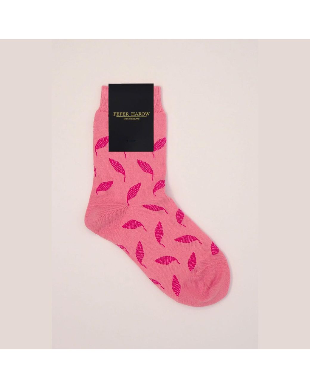 Peper Harow - Made in England Pink Leaf Socks