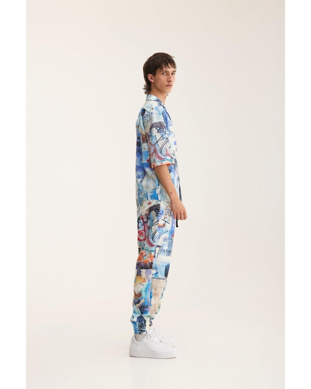 mysimplicated Blue Short Sleeve Shirt And Trousers Set