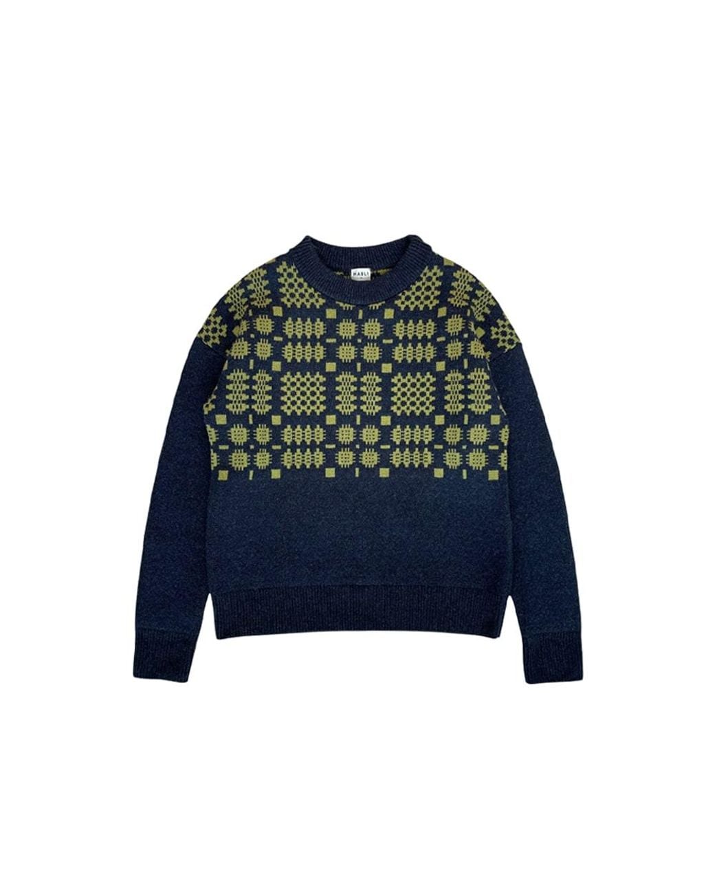 Mabli Blue Carthen Lambswool Gansey for men