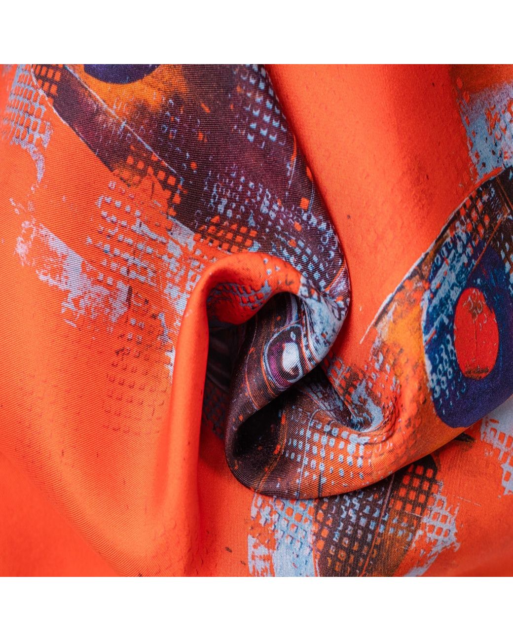Otway & Orford Orange 'Lone Fighter' Spitfire Silk Pocket Square for men