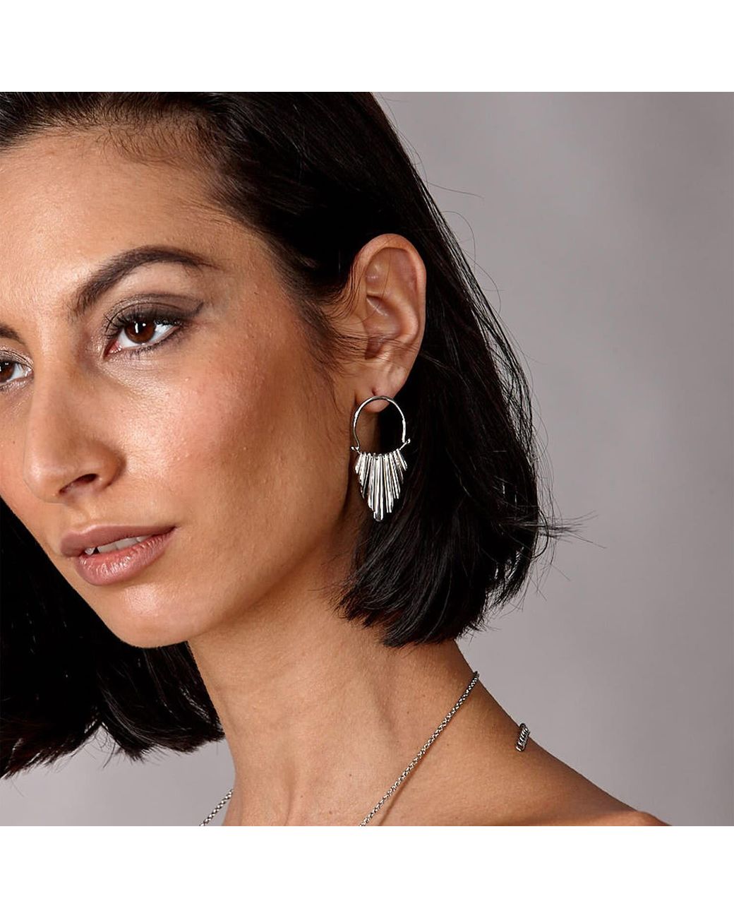 Lucy Quartermaine Metallic Solid Sterling Egyptian Temple Earrings