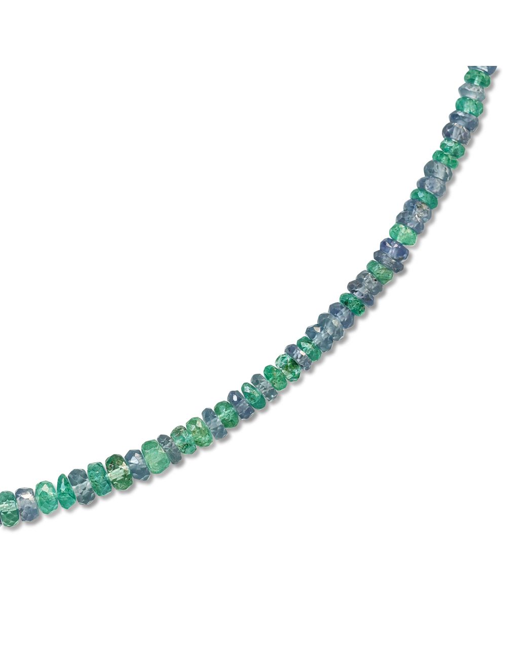 Bombyx House Metallic Mixed Sapphire Emerald Graduated Necklace