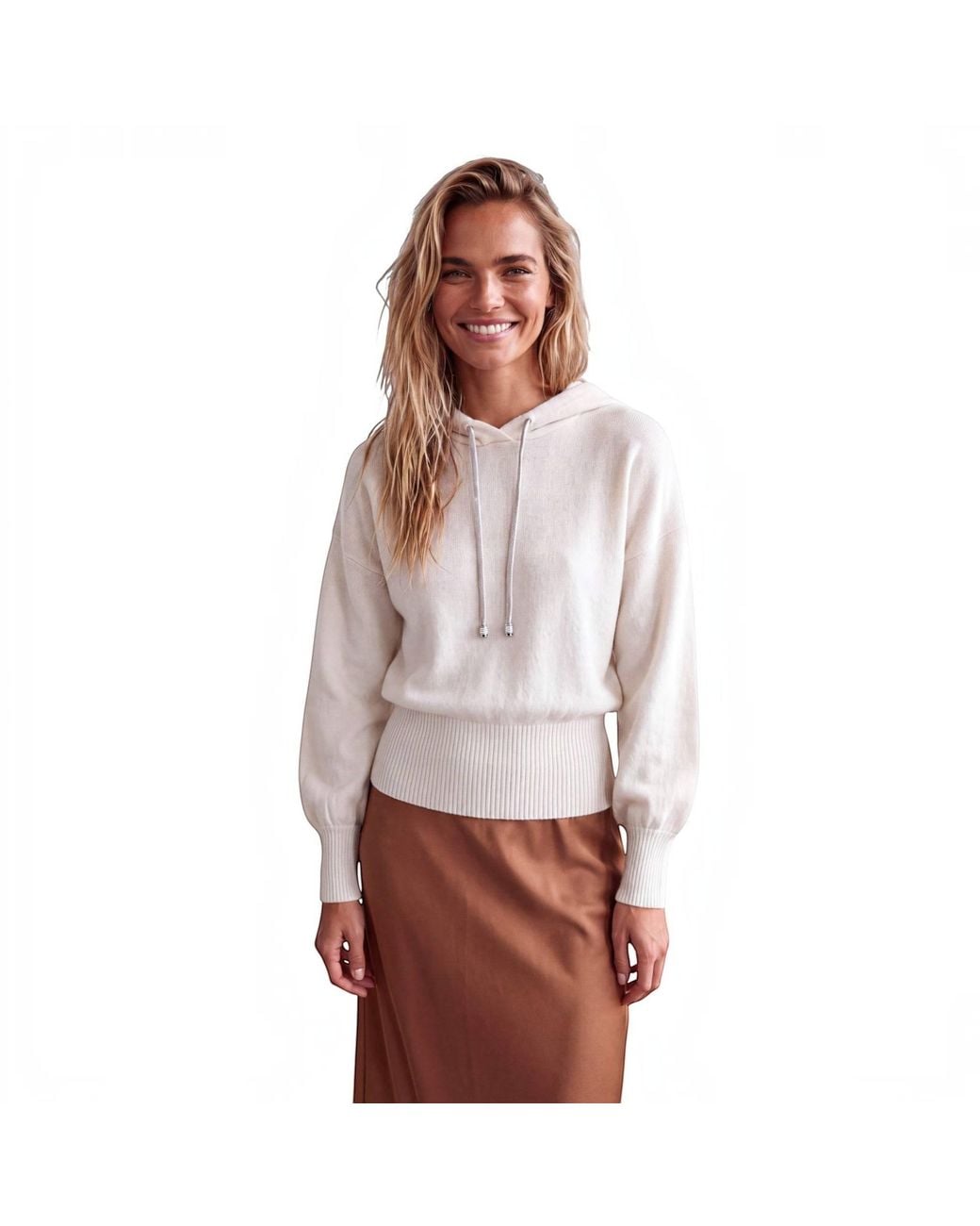 Brodie Cashmere Natural Hilary Hoodie