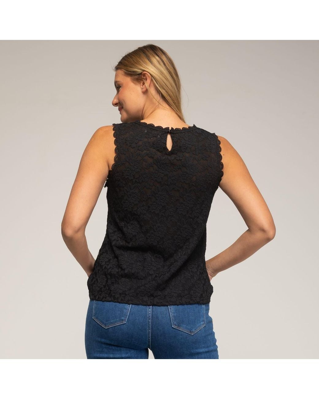 Tantra Spain Sl Black Sleeveless Lace Top