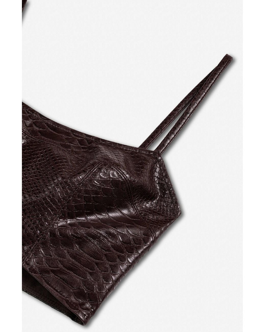 Nocturne Brown Snake Effect Leather Bralet