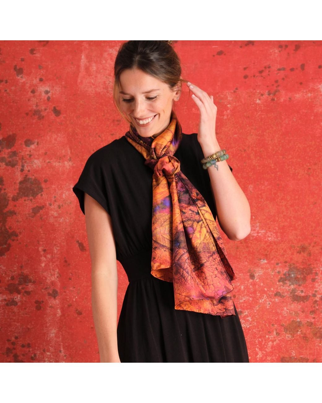 Richard Stone Studio Orange Sienna Silk Scarf