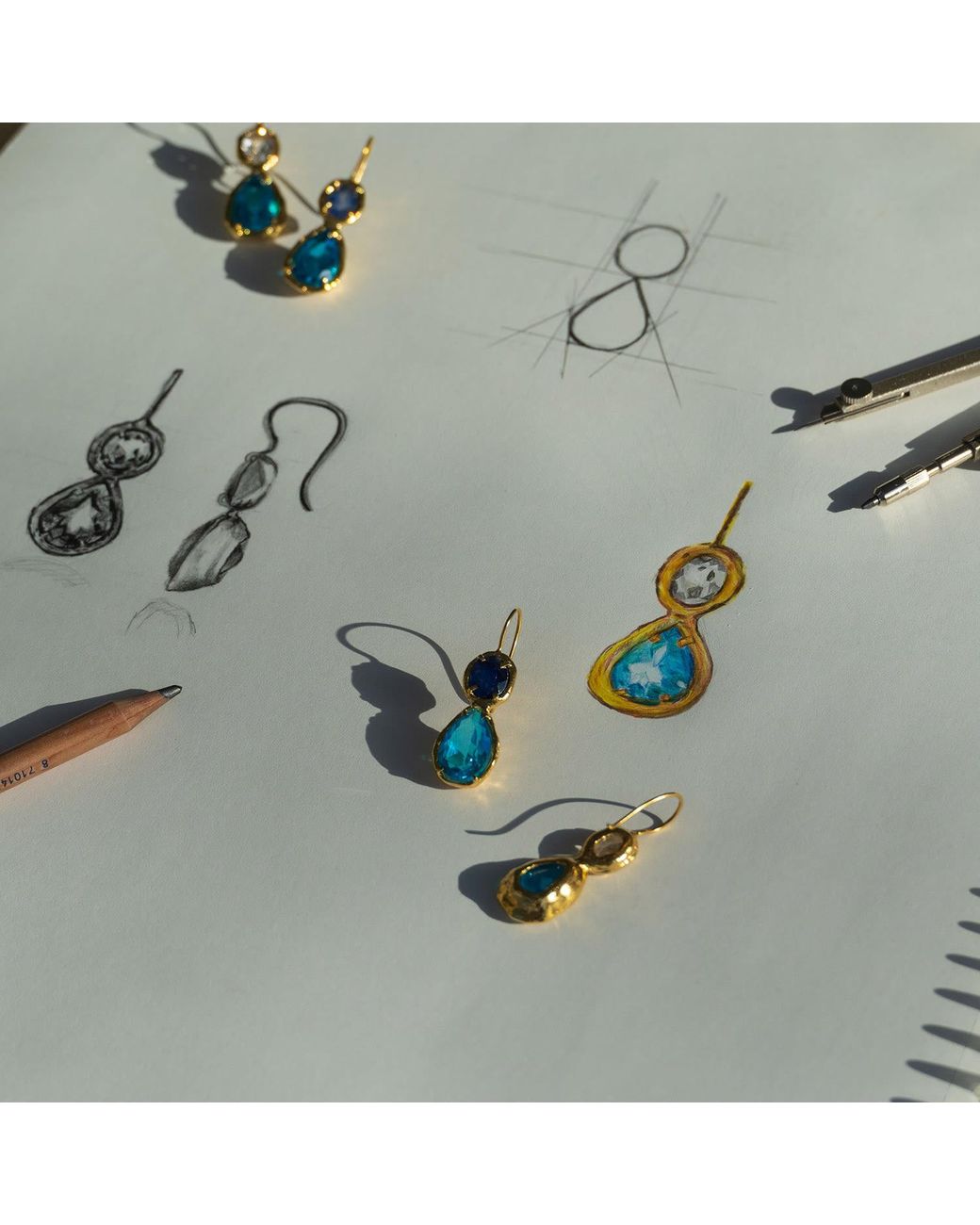 Ece London Blue The Drop Earrings