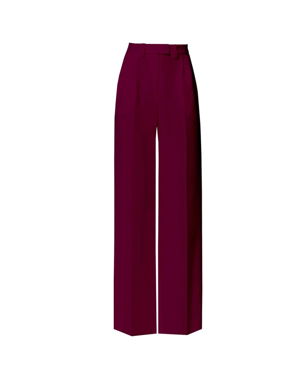 Angelika Jozefczyk Purple Burgundy High-Waisted Wide-Leg Trousers Sanremo