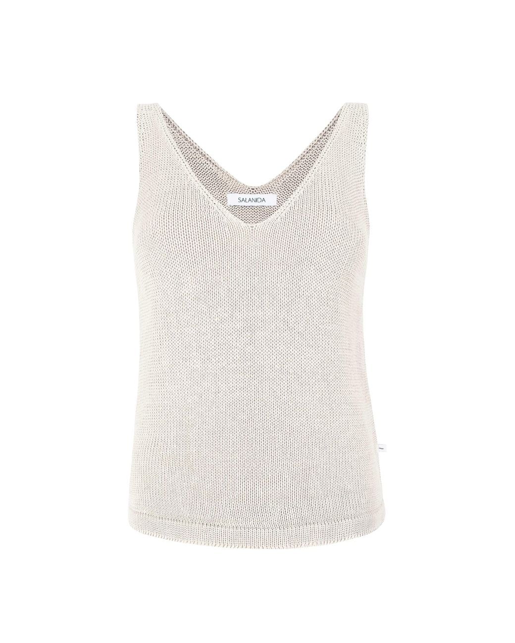 SALANIDA White Mare 100% Linen Tank Top