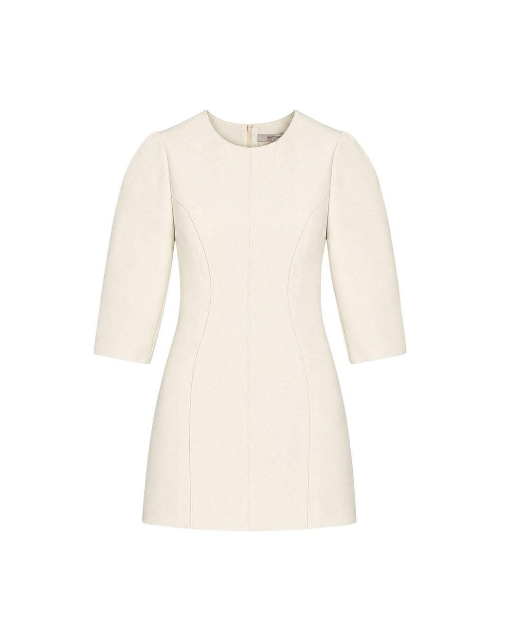 Nocturne Natural Neutrals Balloon Sleeve Seam Detail Mini Dress