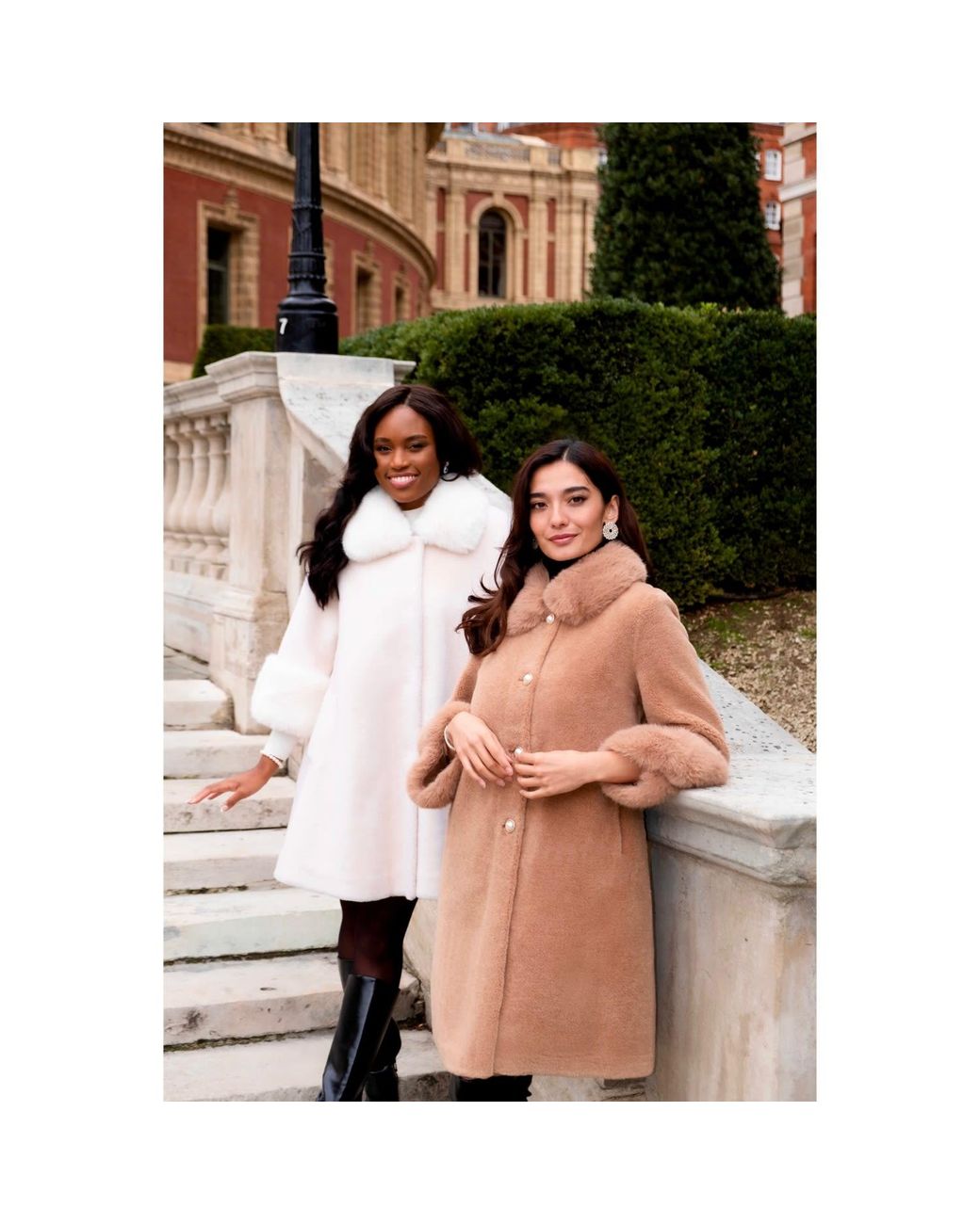 Santinni Brown 'Monroe' 100% Wool & Faux Fur Teddy Coat