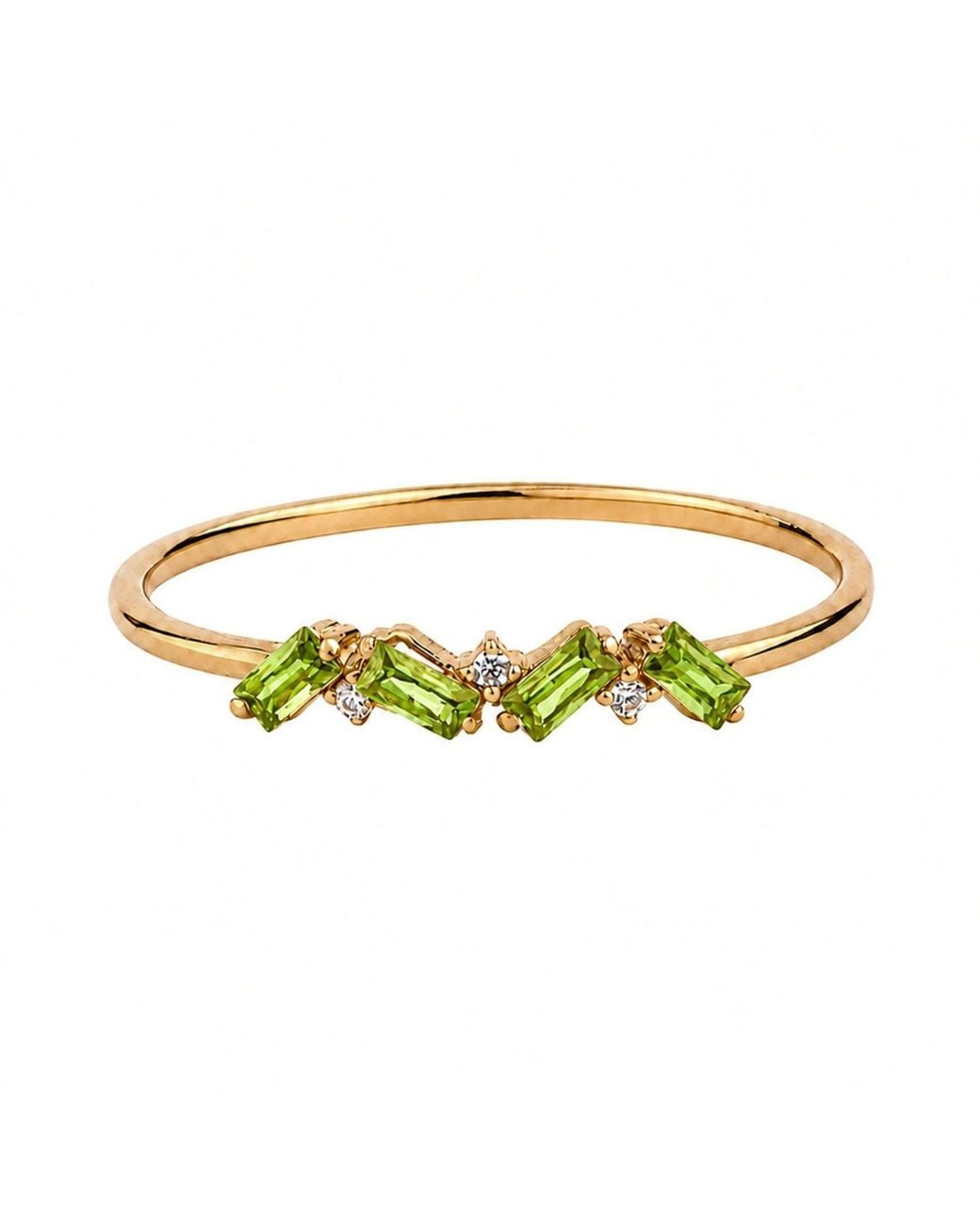 Belinda Jewelz Metallic Peridot Full Baguette Birthstone Ring