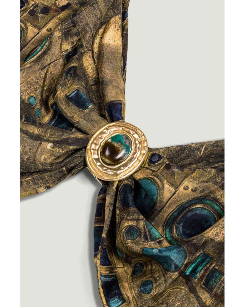 Nocturne Green Printed Ring Detail Crop Top