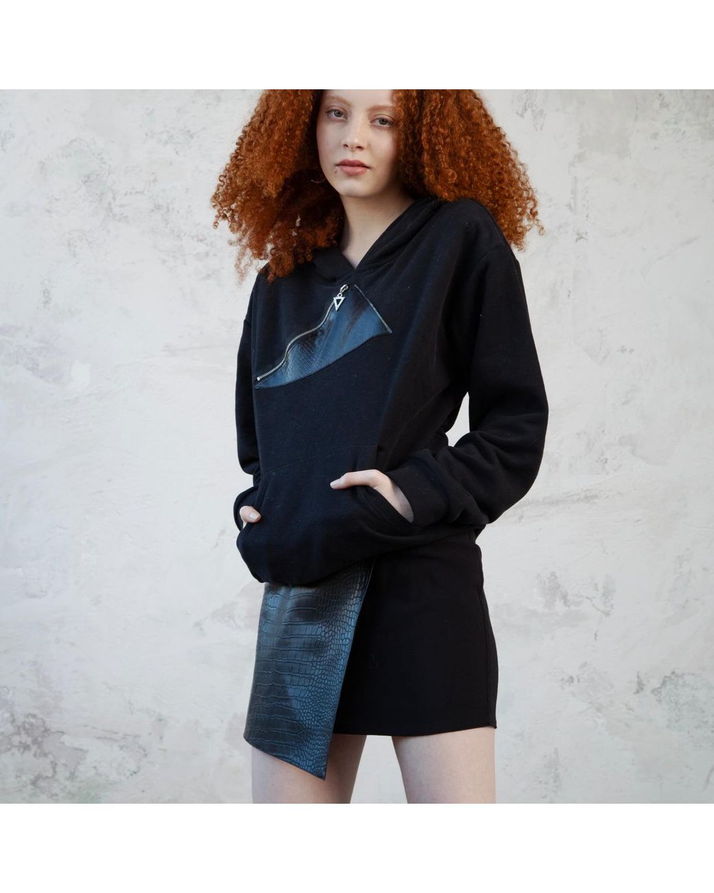 Mirimalist Blue Piton Mini Skirt