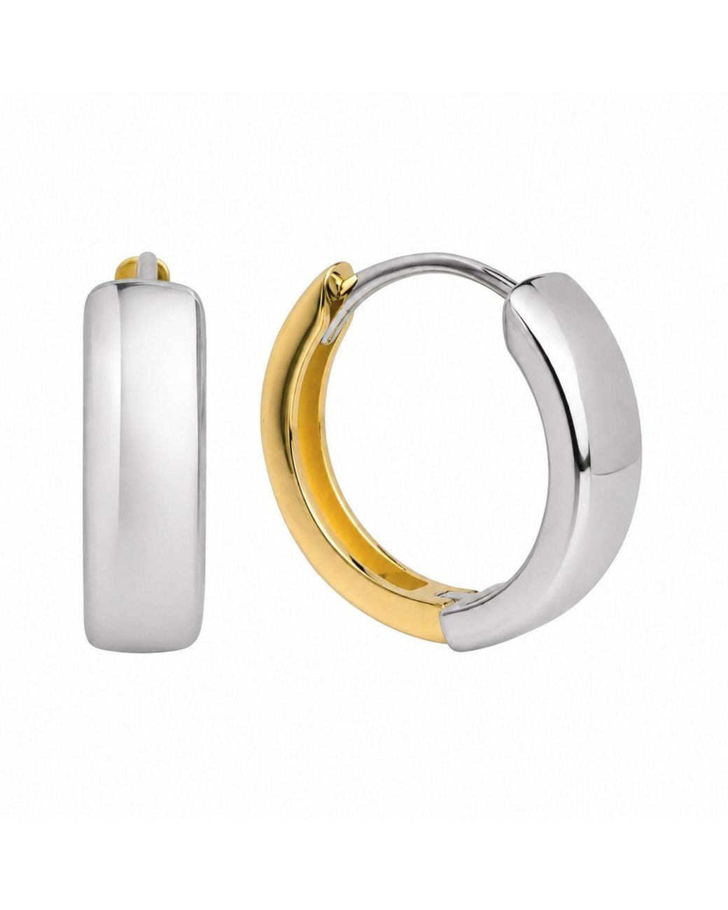 Belinda Jewelz Metallic Mixed Metal Reversable Hoop Earrings